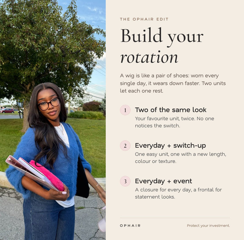 Wig rotation: wearing two OPHAIR units in turn